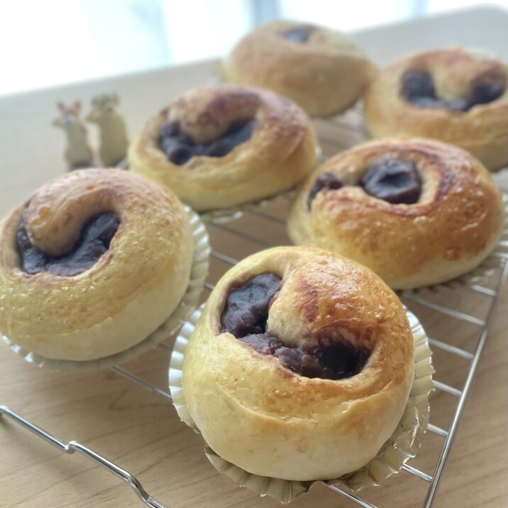 簡単♡餡子ロール パン